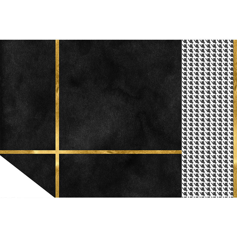 Simplicity Home Decoration Rug Multi-Color Abstract Pattern Indoor Rug Cotton Blend Pet Friendly Washable Carpet Black-White Clearhalo 'Area Rug' 'Rug' 2213948