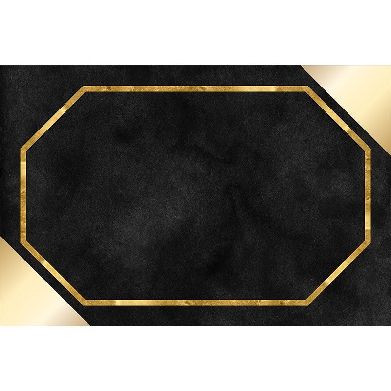 Simplicity Home Decoration Rug Multi-Color Abstract Pattern Indoor Rug Cotton Blend Pet Friendly Washable Carpet Black-Gold Clearhalo 'Area Rug' 'Rug' 2213950