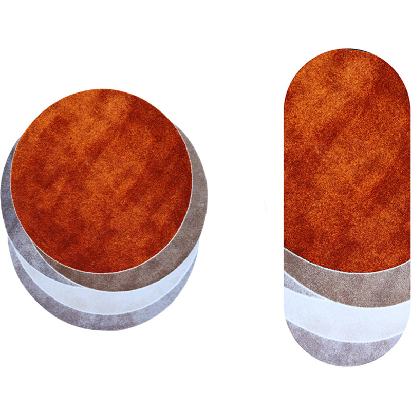 Modern Living Room Rug Multicolor Abstract Printed Area Carpet Polyster Easy Care Pet Friendly Indoor Rug Orange Clearhalo 'Area Rug' 'Rug' 2213962