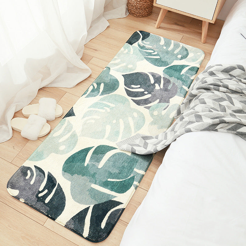 Multi-Colored Plant Pattern Rug Lamb Wool Casual Indoor Rug Non-Slip Pet Friendly Washable Carpet for Childrens Bedroom Aqua Clearhalo 'Area Rug' 'Rug' 2213976
