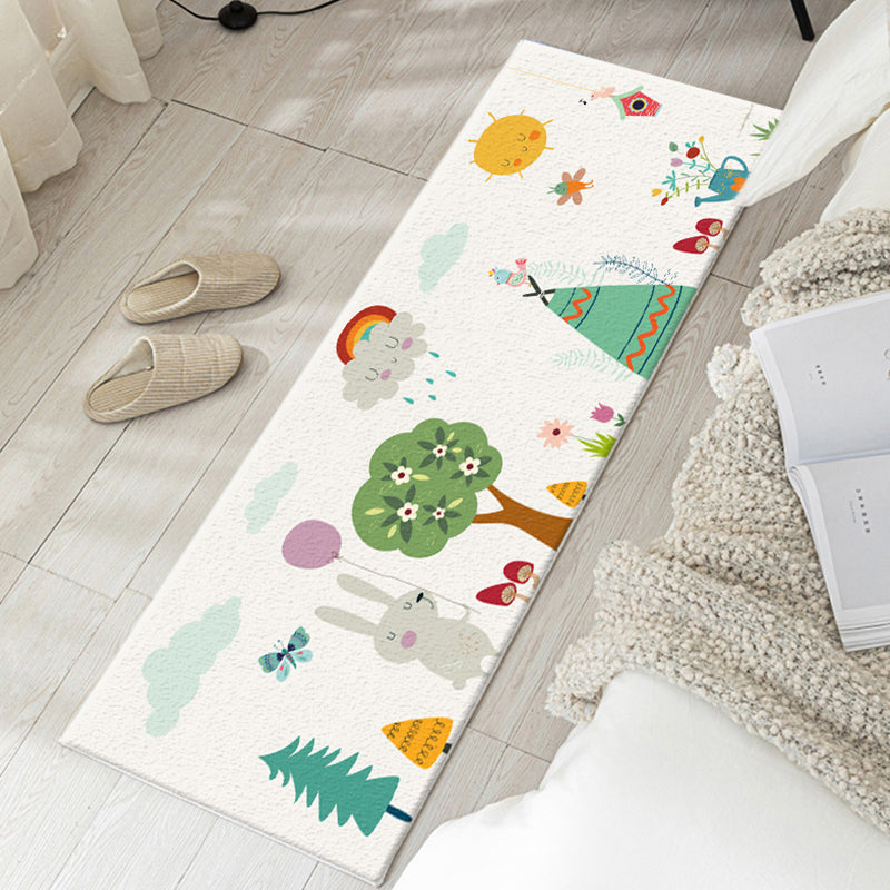 Simplicity Kids Room Rug Multicolor Cartoon Pattern Rug Blended Anti-Slip Machine Washable Area Carpet White Clearhalo 'Area Rug' 'Rug' 2213982