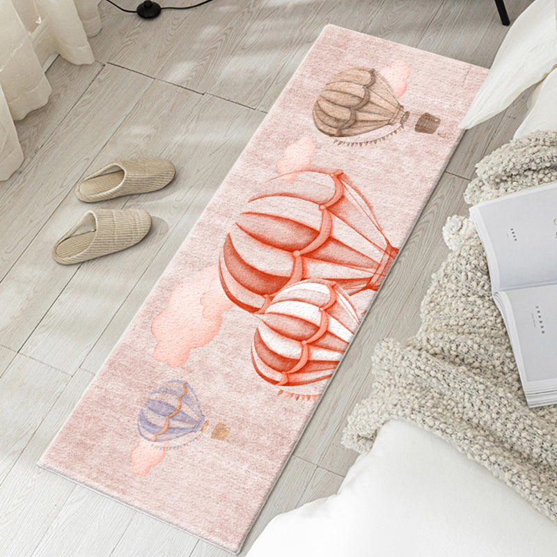 Simplicity Kids Room Rug Multicolor Cartoon Pattern Rug Blended Anti-Slip Machine Washable Area Carpet Pink Clearhalo 'Area Rug' 'Rug' 2213986