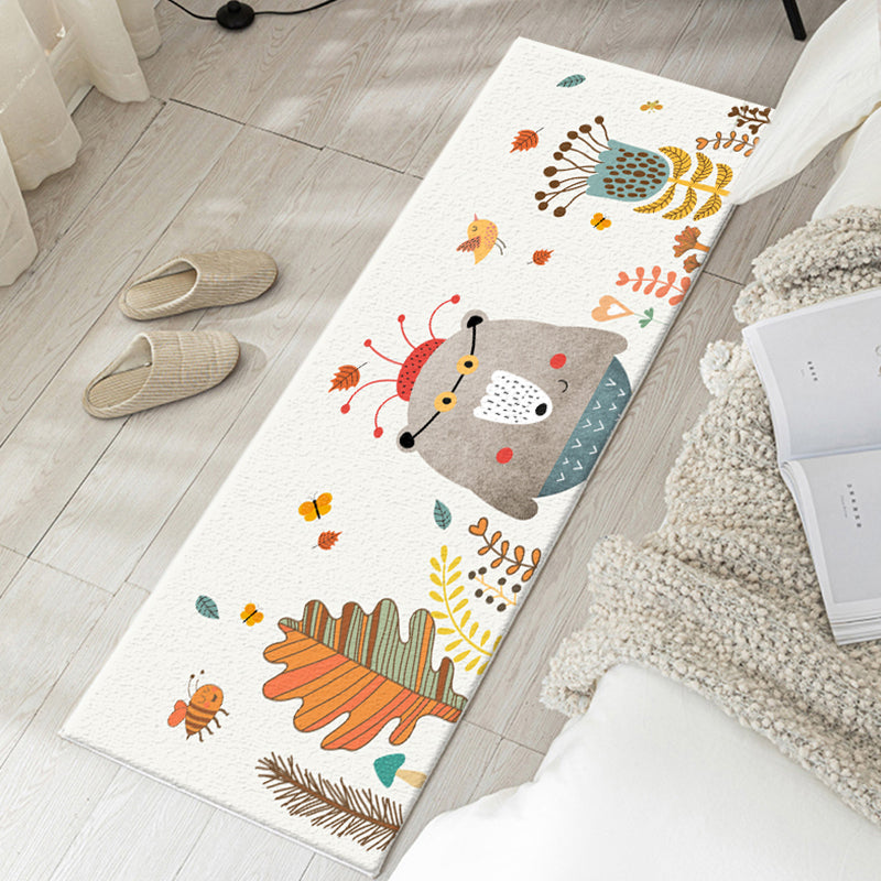 Simplicity Kids Room Rug Multicolor Cartoon Pattern Rug Blended Anti-Slip Machine Washable Area Carpet Cream Gray Clearhalo 'Area Rug' 'Rug' 2213988