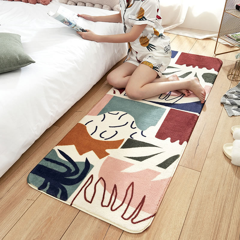 Multicolor Modern Carpet with Plant Pattern Non-slip Lambswool Rug for Room Marrón Rojo Clearhalo 'Alfombra' 'Hogar' 2214010_bf9aebb7-1064-410f-9c66-eed08bb34b16