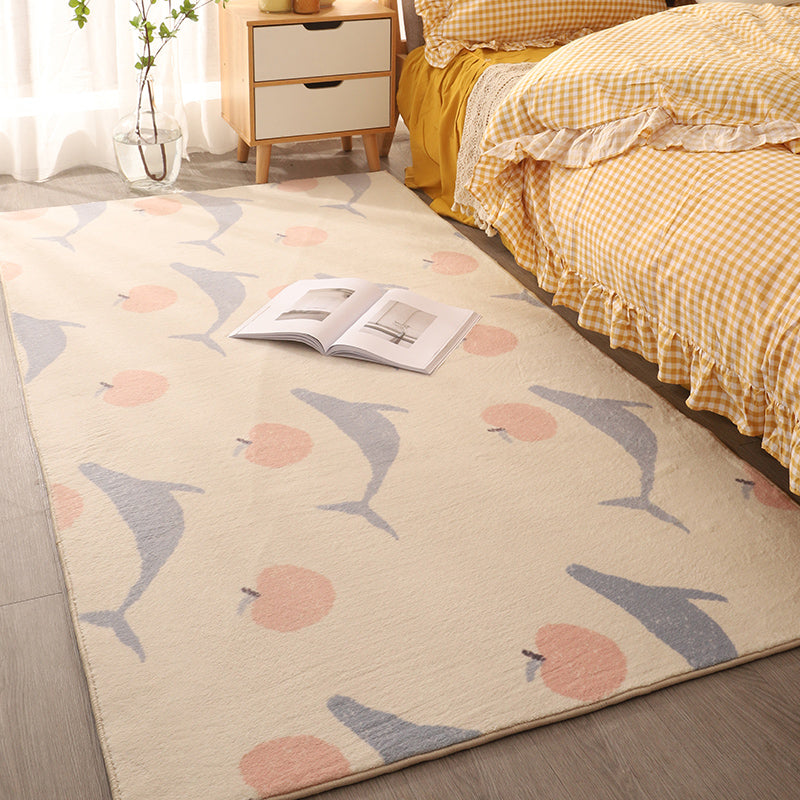 Multi Color Comfort Rug Polypropylene Cartoon Pattern Carpet Non-Slip Backing Easy Care Washable Rug for Kids Beige Clearhalo 'Area Rug' 'Rug' 2214069