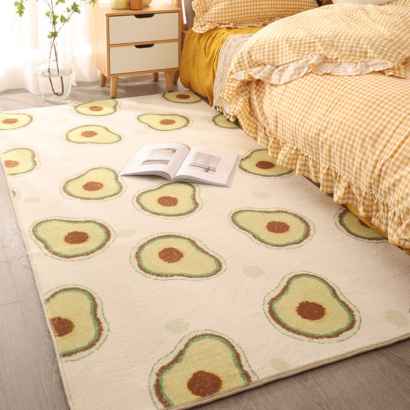 Multi Color Comfort Rug Polypropylene Cartoon Pattern Carpet Non-Slip Backing Easy Care Washable Rug for Kids Avocado Green Clearhalo 'Area Rug' 'Rug' 2214077