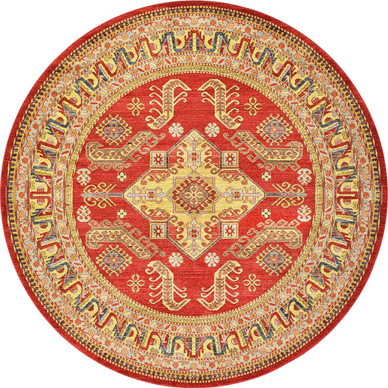Vintage Multi Color Boho Rug Polyster Southwestern Print Indoor Rug Non-Slip Backing Washable Carpet for Living Room Orange-Red Clearhalo 'Area Rug' 'Bohemian' 'Rugs' Rug' 2214087