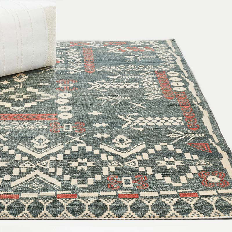 Multi Colored Bohemian Rug Cotton Blend Tribal Pattern Area Carpet Machine Washable Non-Slip Indoor Rug for Parlor Clearhalo 'Area Rug' 'Bohemian' 'Rugs' Rug' 2214107