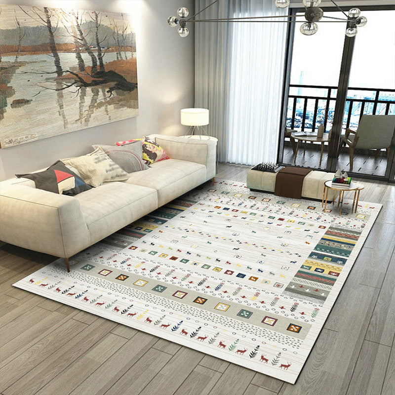 Bohemian Parlor Rug Multi Color Geo Patterned Carpet Synthetics Non-Slip Backing Washable Indoor Rug Beige Clearhalo 'Area Rug' 'Bohemian' 'Rugs' Rug' 2214147