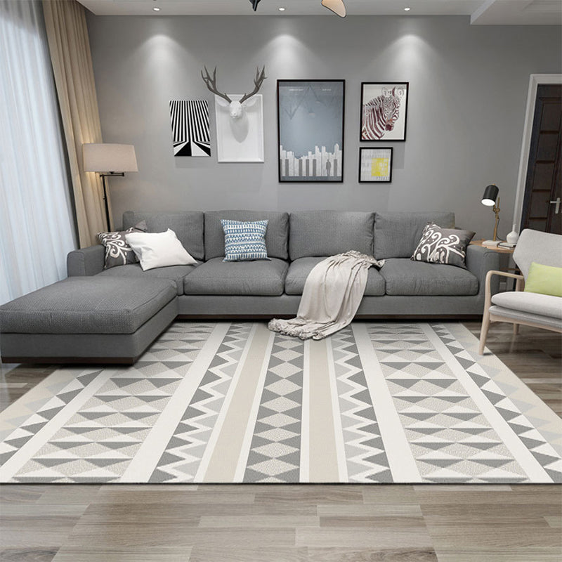 Bohemian Parlor Rug Multi Color Geo Patterned Carpet Synthetics Non-Slip Backing Washable Indoor Rug Light Gray Clearhalo 'Area Rug' 'Bohemian' 'Rugs' Rug' 2214149