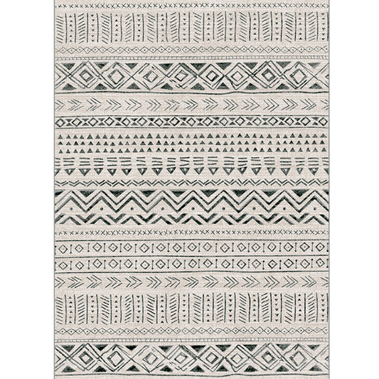 Ethnic Geometric Printed Rug Multi Colored Cotton Blend Indoor Rug Pet Friendly Easy Care Area Carpet for Living Room Cream Gray Clearhalo 'Area Rug' 'Moroccan' 'Rugs' Rug' 2214162