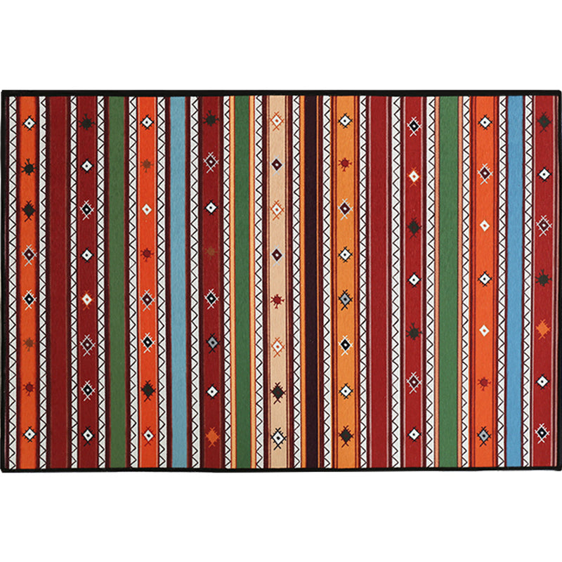 Vintage Geometric Printed Rug Multi Colored Polyster Carpet Anti-Slip Backing Washable Rug for Home Decoration Orange-Red Clearhalo 'Area Rug' 'Bohemian' 'Rugs' Rug' 2214175