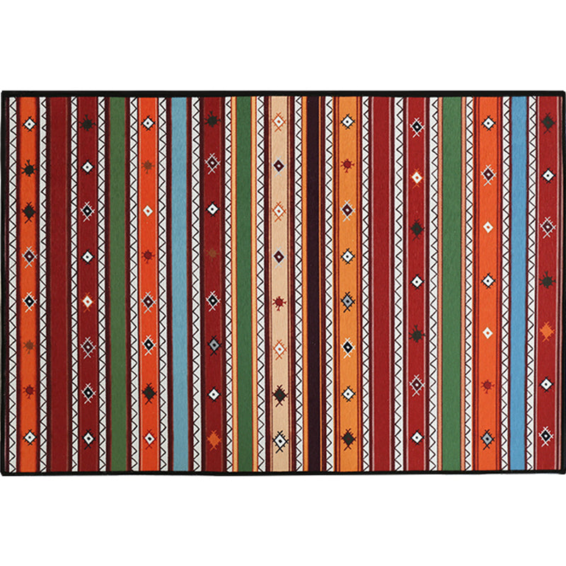 Vintage Geometric Printed Rug Multi Colored Polyster Carpet Anti-Slip Backing Washable Rug for Home Decoration Orange-Red Clearhalo 'Area Rug' 'Bohemian' 'Rugs' Rug' 2214175