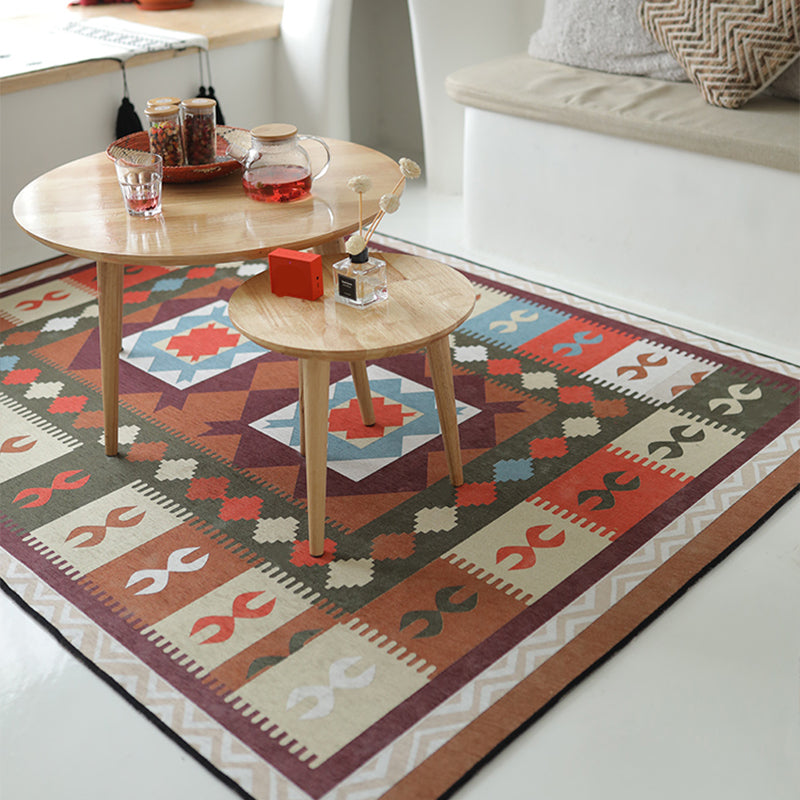 Vintage Geometric Printed Rug Multi Colored Polyster Carpet Anti-Slip Backing Washable Rug for Home Decoration Clearhalo 'Area Rug' 'Bohemian' 'Rugs' Rug' 2214183