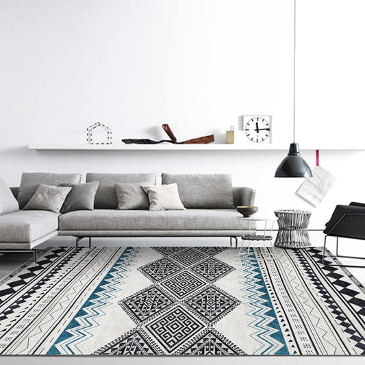 Southwestern Living Room Rug Multi-Color Geo Patterned Carpet Anti-Slip Pet Friendly Washable Indoor Rug Gray-Blue Clearhalo 'Area Rug' 'Bohemian' 'Rugs' Rug' 2214188