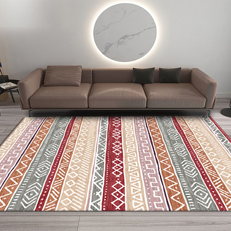 Southwestern Living Room Rug Multi-Color Geo Patterned Carpet Anti-Slip Pet Friendly Washable Indoor Rug Red Clearhalo 'Area Rug' 'Bohemian' 'Rugs' Rug' 2214193