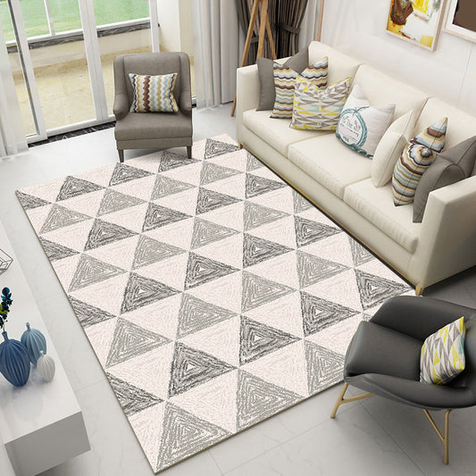 Multi-Colored Boho Rug Cotton Blend Geometric Printed Area Carpet Machine Washable Easy Care Non-Slip Rug for Bedroom Cream Gray Clearhalo 'Area Rug' 'Bohemian' 'Rugs' Rug' 2214202