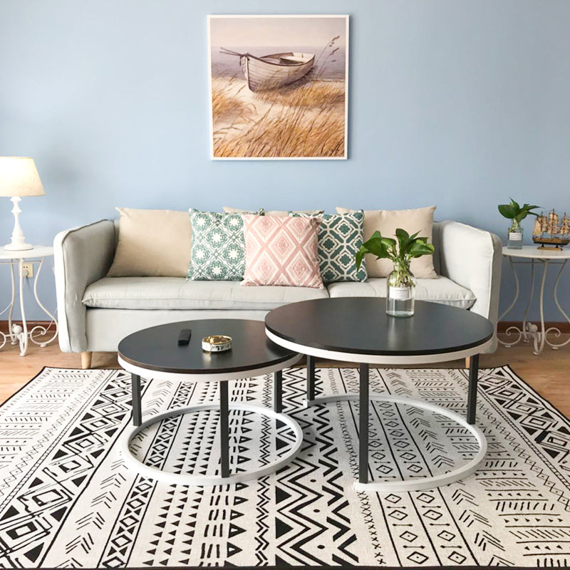 Multi-Colored Boho Rug Cotton Blend Geometric Printed Area Carpet Machine Washable Easy Care Non-Slip Rug for Bedroom Beige Clearhalo 'Area Rug' 'Bohemian' 'Rugs' Rug' 2214204