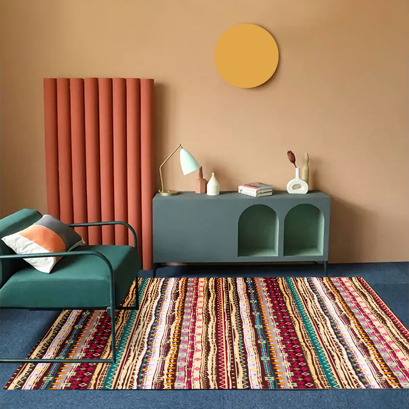 Bohemian Southwestern Pattern Rug Multi Color Polyster Area Carpet Non-Slip Backing Washable Area Rug for Decoration Yellow-Red Clearhalo 'Area Rug' 'Bohemian' 'Rugs' Rug' 2214219