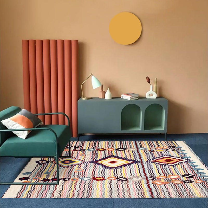 Bohemian Southwestern Pattern Rug Multi Color Polyster Area Carpet Non-Slip Backing Washable Area Rug for Decoration Pink-Yellow Clearhalo 'Area Rug' 'Bohemian' 'Rugs' Rug' 2214228