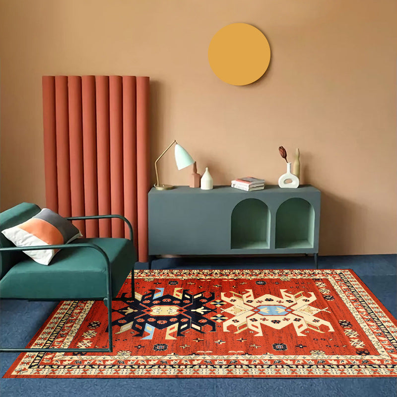 Bohemian Southwestern Pattern Rug Multi Color Polyster Area Carpet Non-Slip Backing Washable Area Rug for Decoration Orange Clearhalo 'Area Rug' 'Bohemian' 'Rugs' Rug' 2214229