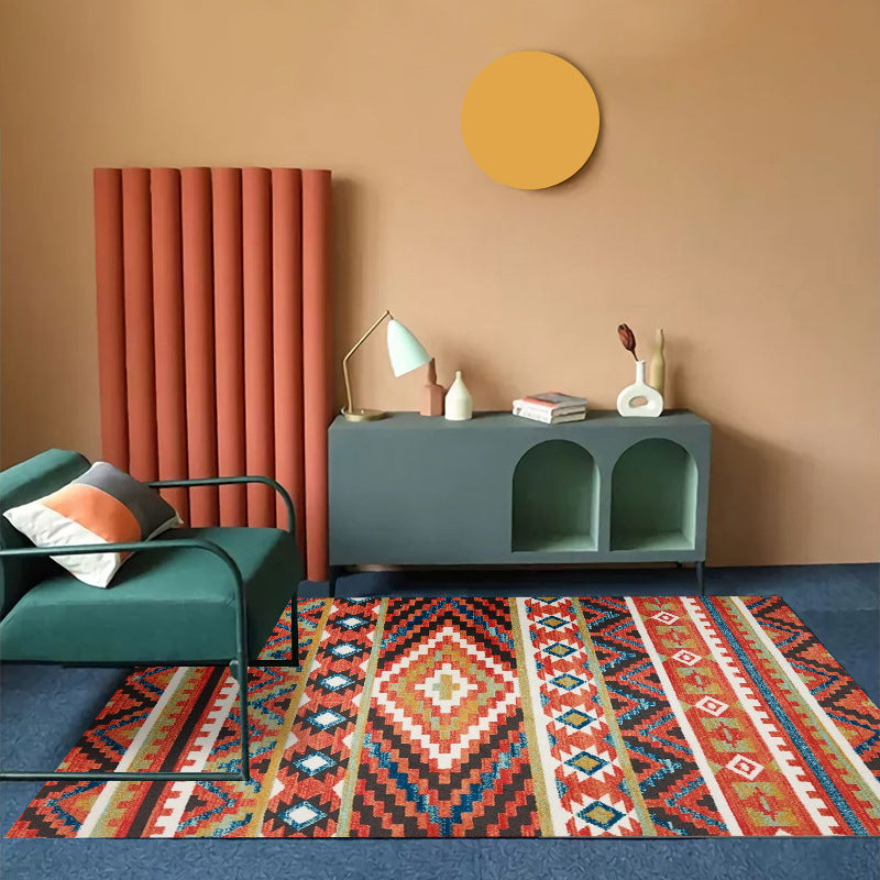 Bohemian Southwestern Pattern Rug Multi Color Polyster Area Carpet Non-Slip Backing Washable Area Rug for Decoration Blue Clearhalo 'Area Rug' 'Bohemian' 'Rugs' Rug' 2214233