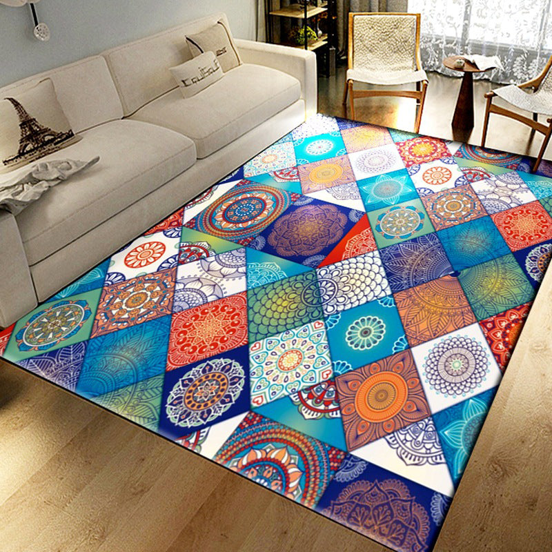 Americana Living Room Rug Multi Color Southwestern Print Carpet Polypropylene Anti-Slip Machine Washable Rug Blue Clearhalo 'Area Rug' 'Bohemian' 'Rugs' Rug' 2214240
