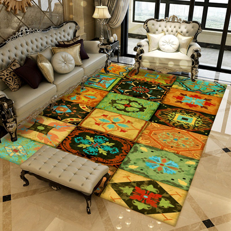 Americana Living Room Rug Multi Color Southwestern Print Carpet Polypropylene Anti-Slip Machine Washable Rug Green Clearhalo 'Area Rug' 'Bohemian' 'Rugs' Rug' 2214241