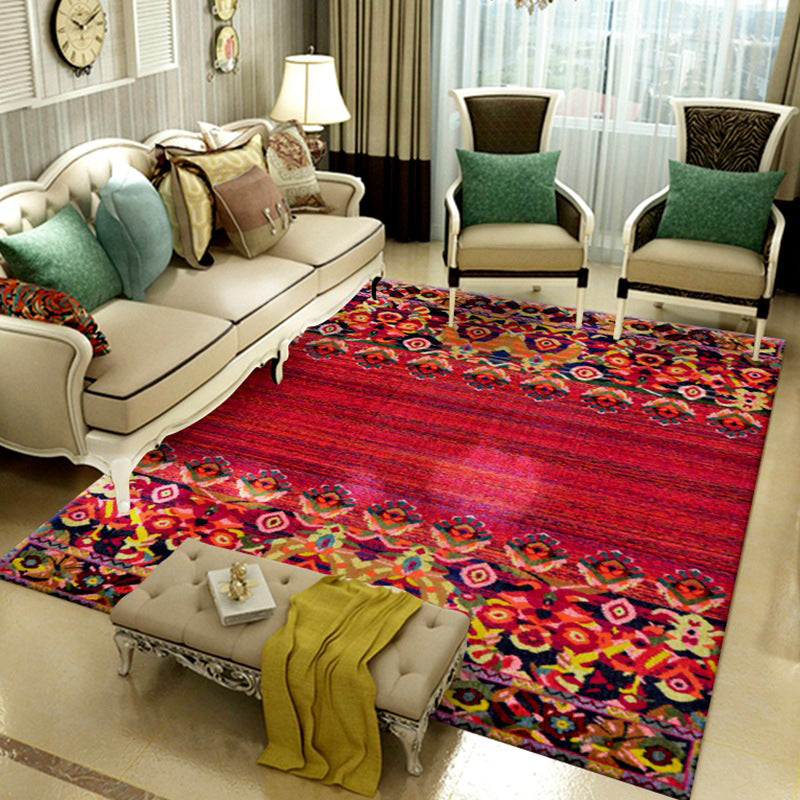 Americana Living Room Rug Multi Color Southwestern Print Carpet Polypropylene Anti-Slip Machine Washable Rug Red Clearhalo 'Area Rug' 'Bohemian' 'Rugs' Rug' 2214253