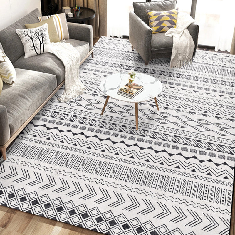 Casual Multi-Color Tribal Rug Cotton Blend Geometric Pattern Area Carpet Anti-Slip Machine Washable Indoor Rug for Room Clearhalo 'Area Rug' 'Bohemian' 'Rugs' Rug' 2214263