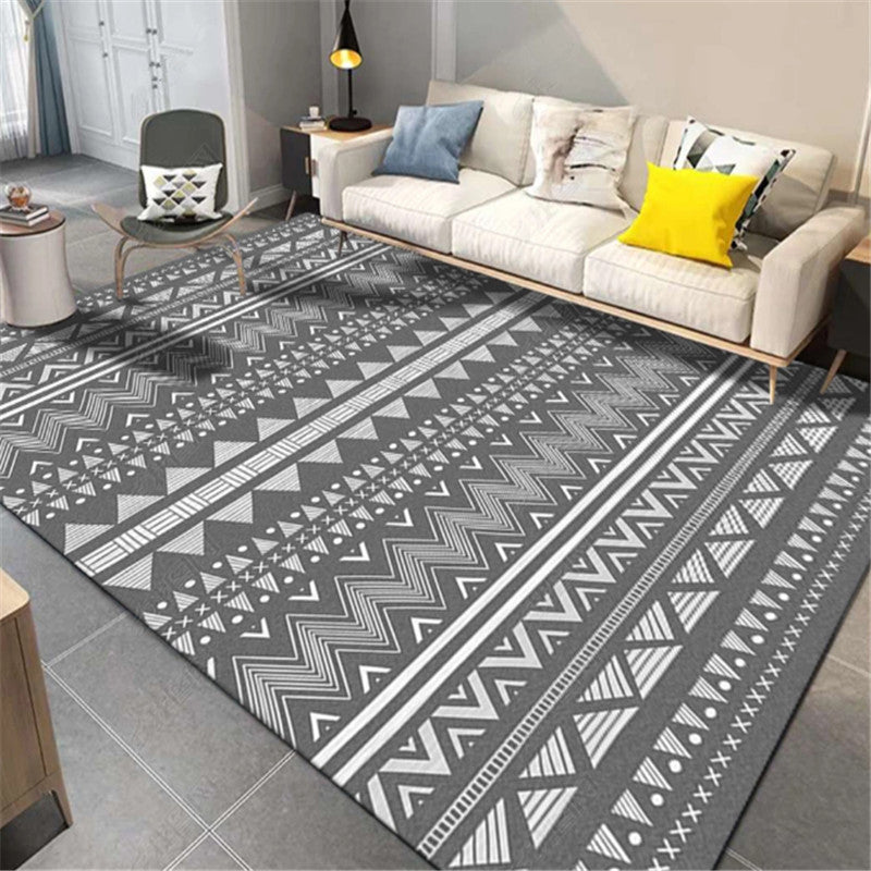 Casual Multi-Color Tribal Rug Cotton Blend Geometric Pattern Area Carpet Anti-Slip Machine Washable Indoor Rug for Room Grey Clearhalo 'Area Rug' 'Bohemian' 'Rugs' Rug' 2214265