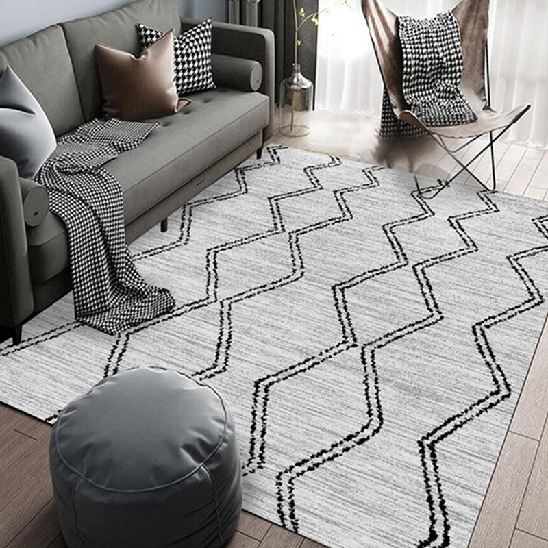 Casual Multi-Color Tribal Rug Cotton Blend Geometric Pattern Area Carpet Anti-Slip Machine Washable Indoor Rug for Room Light Gray Clearhalo 'Area Rug' 'Bohemian' 'Rugs' Rug' 2214269