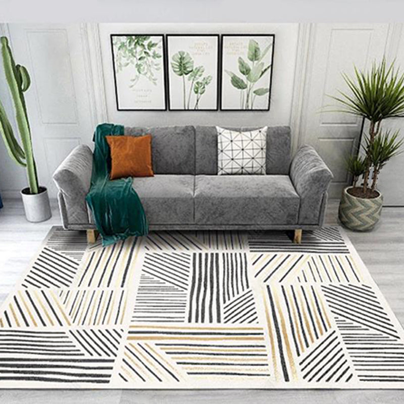 Casual Multi-Color Tribal Rug Cotton Blend Geometric Pattern Area Carpet Anti-Slip Machine Washable Indoor Rug for Room Khaki Clearhalo 'Area Rug' 'Bohemian' 'Rugs' Rug' 2214277