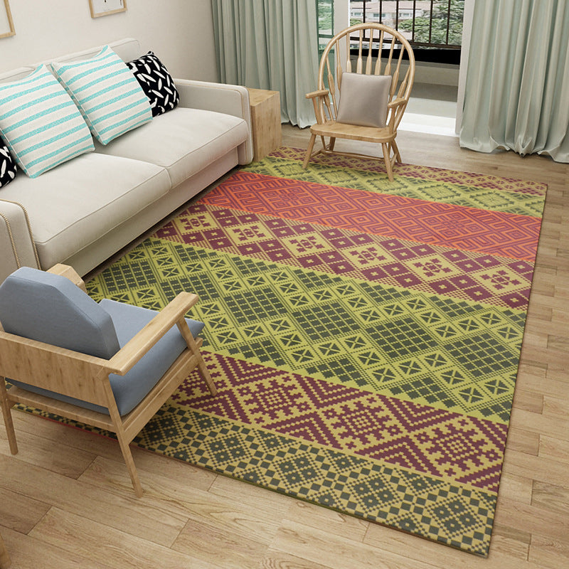 Boho Living Room Rug Multi Color Geo Printed Area Carpet Synthetics Stain-Resistant Washable Non-Slip Rug Clearhalo 'Area Rug' 'Bohemian' 'Rugs' Rug' 2214290