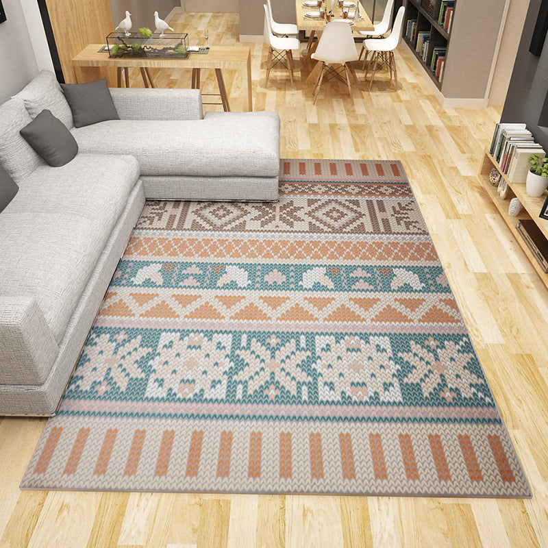 Boho Living Room Rug Multi Color Geo Printed Area Carpet Synthetics Stain-Resistant Washable Non-Slip Rug Clearhalo 'Area Rug' 'Bohemian' 'Rugs' Rug' 2214294