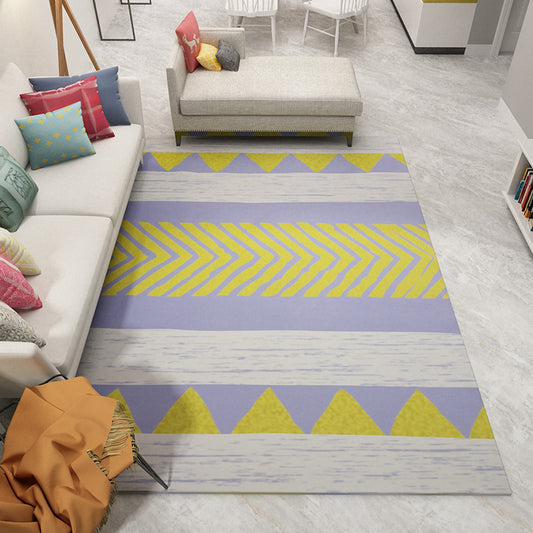 Boho Living Room Rug Multi Color Geo Printed Area Carpet Synthetics Stain-Resistant Washable Non-Slip Rug Purple Clearhalo 'Area Rug' 'Bohemian' 'Rugs' Rug' 2214295
