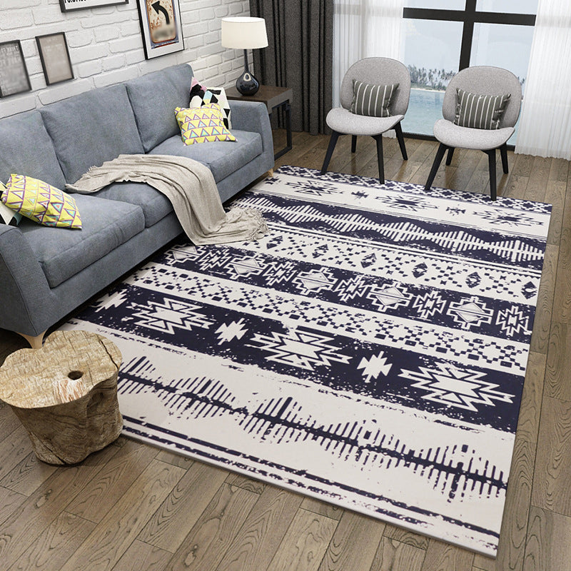 Boho Living Room Rug Multi Color Geo Printed Area Carpet Synthetics Stain-Resistant Washable Non-Slip Rug Navy Clearhalo 'Area Rug' 'Bohemian' 'Rugs' Rug' 2214297