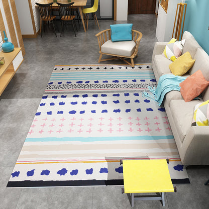 Boho Living Room Rug Multi Color Geo Printed Area Carpet Synthetics Stain-Resistant Washable Non-Slip Rug Blue Clearhalo 'Area Rug' 'Bohemian' 'Rugs' Rug' 2214299