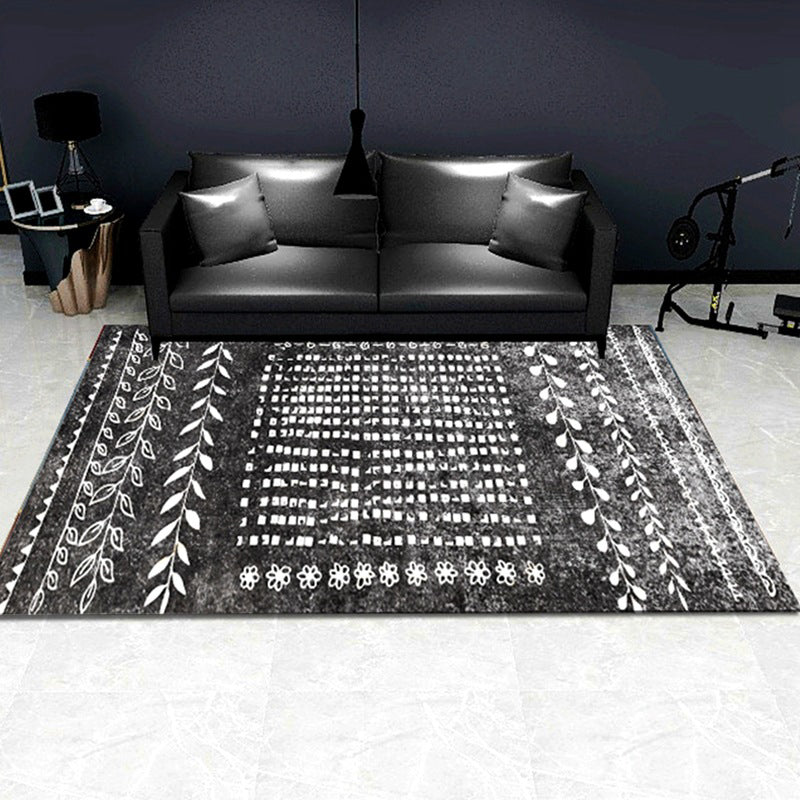 Multi-Colored Room Rug Western Geometric Pattern Area Rug Polypropylene Anti-Slip Backing Pet Friendly Washable Carpet Dark Gray Clearhalo 'Area Rug' 'Bohemian' 'Moroccan' 'Rugs' Rug' 2214303