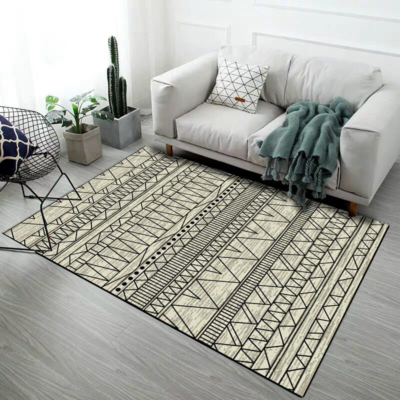 Multi-Colored Room Rug Western Geometric Pattern Area Rug Polypropylene Anti-Slip Backing Pet Friendly Washable Carpet Taupe Clearhalo 'Area Rug' 'Bohemian' 'Moroccan' 'Rugs' Rug' 2214307