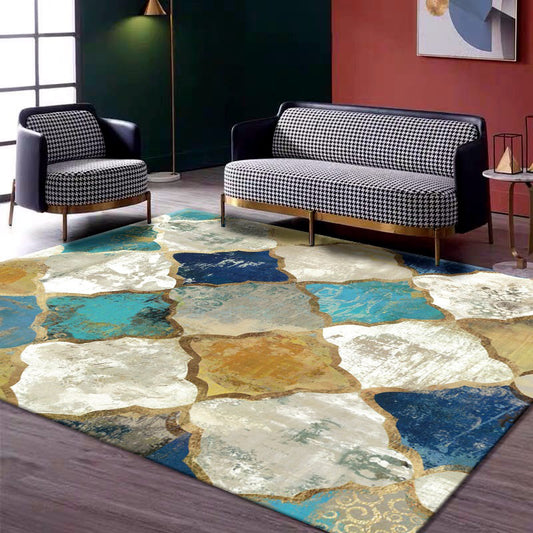 Multi-Colored Room Rug Western Geometric Pattern Area Rug Polypropylene Anti-Slip Backing Pet Friendly Washable Carpet Clearhalo 'Area Rug' 'Bohemian' 'Moroccan' 'Rugs' Rug' 2214308