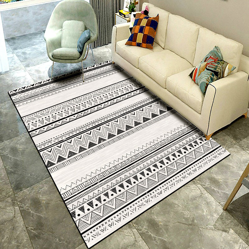 Multi-Colored Room Rug Western Geometric Pattern Area Rug Polypropylene Anti-Slip Backing Pet Friendly Washable Carpet Grey Clearhalo 'Area Rug' 'Bohemian' 'Moroccan' 'Rugs' Rug' 2214310