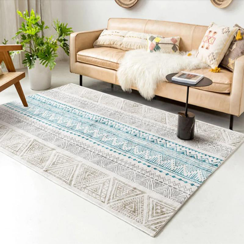 Vintage Parlor Rug Multicolor Geometric Pattern Area Rug Polypropylene Pet Friendly Non-Slip Backing Carpet Gray-Blue Clearhalo 'Area Rug' 'Bohemian' 'Rugs' Rug' 2214325