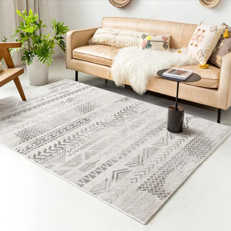 Vintage Parlor Rug Multicolor Geometric Pattern Area Rug Polypropylene Pet Friendly Non-Slip Backing Carpet Light Gray Clearhalo 'Area Rug' 'Bohemian' 'Rugs' Rug' 2214330