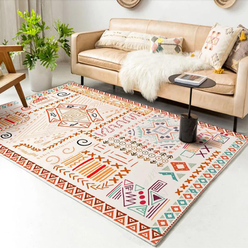 Vintage Parlor Rug Multicolor Geometric Pattern Area Rug Polypropylene Pet Friendly Non-Slip Backing Carpet Yellow-Red Clearhalo 'Area Rug' 'Bohemian' 'Rugs' Rug' 2214331