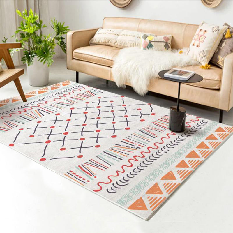 Vintage Parlor Rug Multicolor Geometric Pattern Area Rug Polypropylene Pet Friendly Non-Slip Backing Carpet Red Clearhalo 'Area Rug' 'Bohemian' 'Rugs' Rug' 2214338