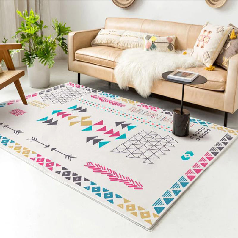 Vintage Parlor Rug Multicolor Geometric Pattern Area Rug Polypropylene Pet Friendly Non-Slip Backing Carpet Pink Clearhalo 'Area Rug' 'Bohemian' 'Rugs' Rug' 2214339