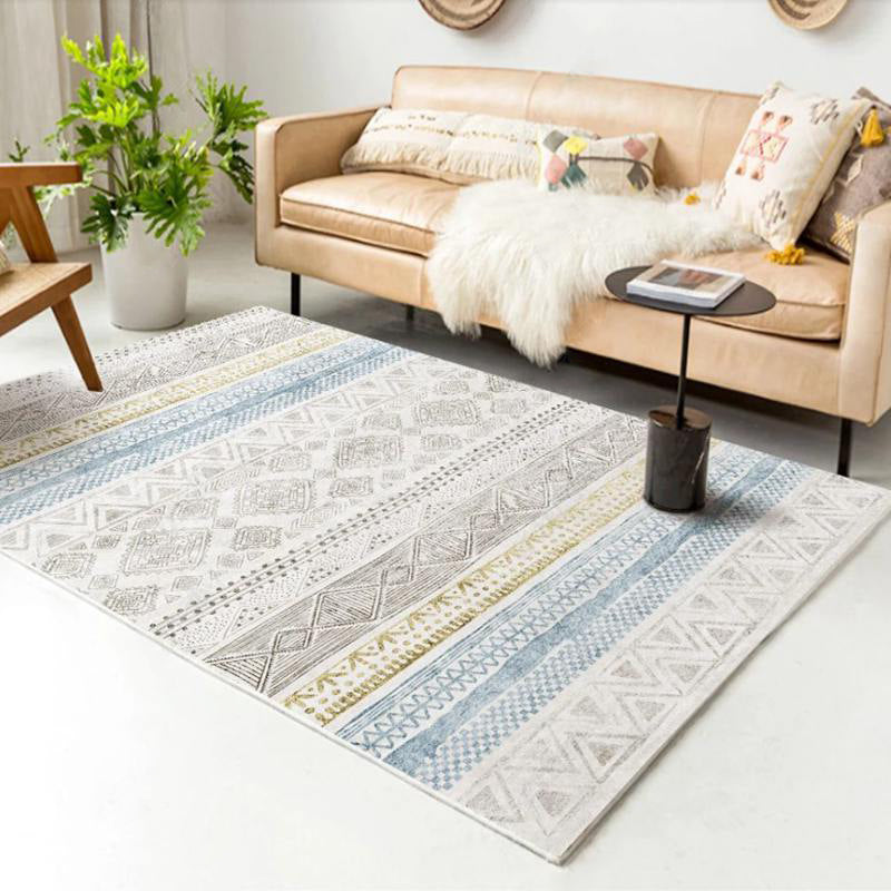 Vintage Parlor Rug Multicolor Geometric Pattern Area Rug Polypropylene Pet Friendly Non-Slip Backing Carpet Silver Gray Clearhalo 'Area Rug' 'Bohemian' 'Rugs' Rug' 2214345