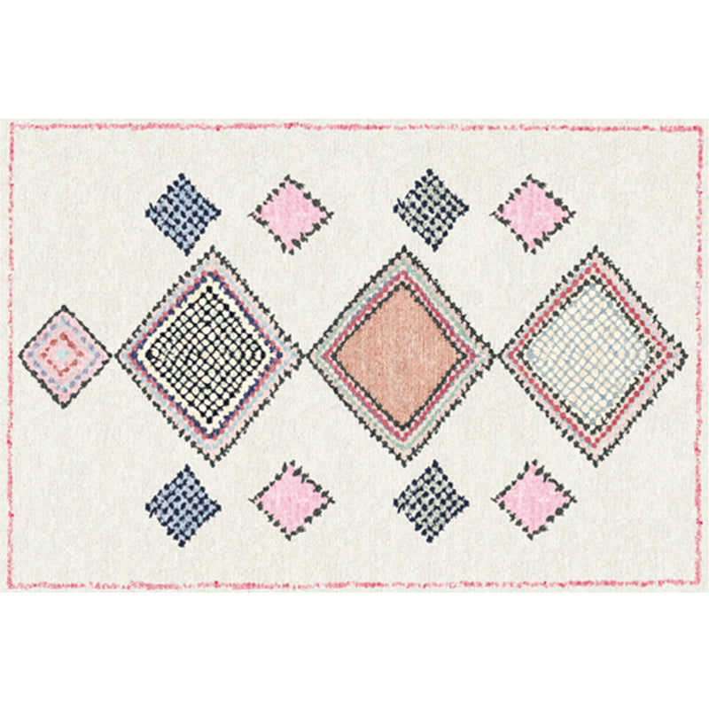Trendy Decoration Rug Multi Colored Geo Patterned Area Carpet Polyster Anti-Slip Easy Care Washable Rug Light Pink Clearhalo 'Area Rug' 'Bohemian' 'Rugs' Rug' 2214349
