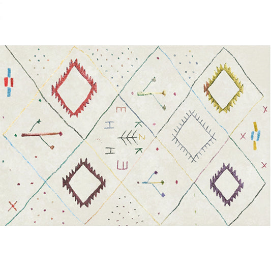 Trendy Decoration Rug Multi Colored Geo Patterned Area Carpet Polyster Anti-Slip Easy Care Washable Rug Red Clearhalo 'Area Rug' 'Bohemian' 'Rugs' Rug' 2214359